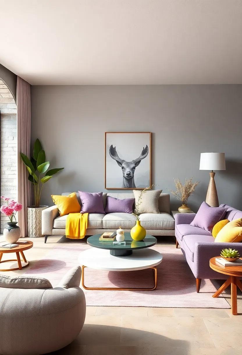 Lavender and Chartreuse in Room Accents for a Fresh and Exotic Color Story