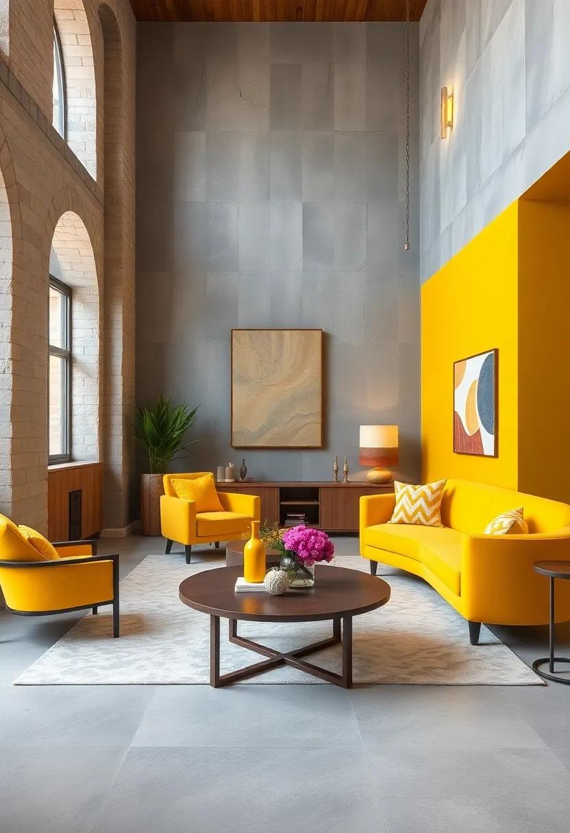 Sunburst Yellow Accents Matched With Soothing Lavenders to Set a Bold yet Balanced Mood