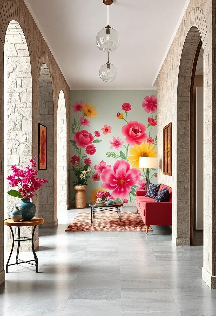 Bright Floral Murals Breathing Life and Joy Into Understated Entryways