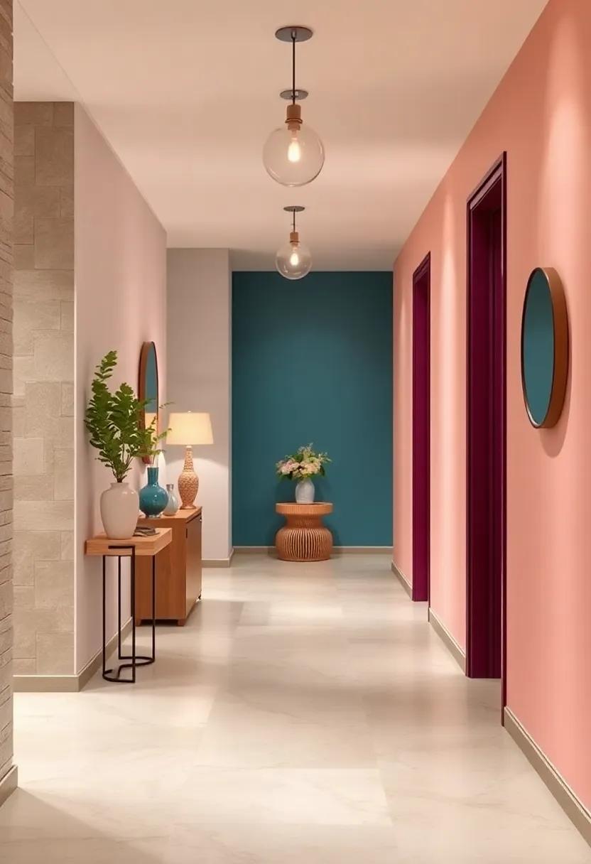 Soft Pastel Palettes Creating a Serene and Inviting Corridor Ambiance