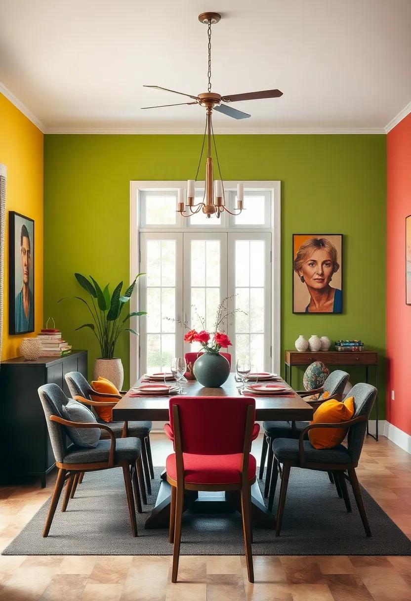 Bright Wall Colors Interacting With Natural Light to Highlight Eclectic Designs