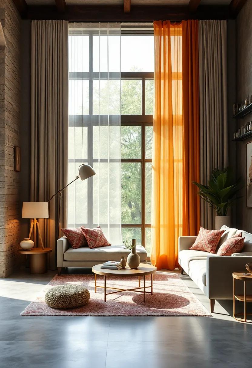 Combining Sheer Curtains and Heavy Drapes to Frame Windows with Diverse Fabrics