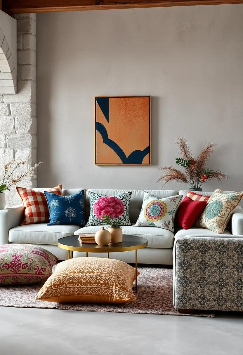 Classic Patterns Juxtaposed With Modern Abstracts Form a Bold Statement In Pillow Styling