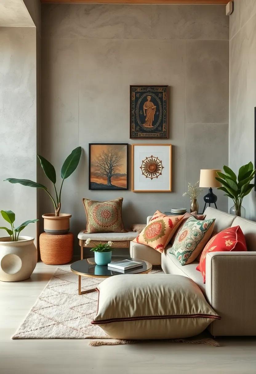 Mixing Cultural Motifs Through Pillows To Reflect a Nomadic, Eclectic Lifestyle