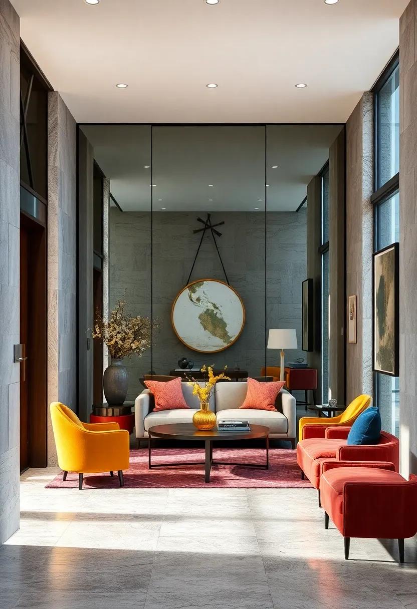 Mirrored Walls Creating Illusions Of Space In Cozy Entryways That Invite And Impress Visitors