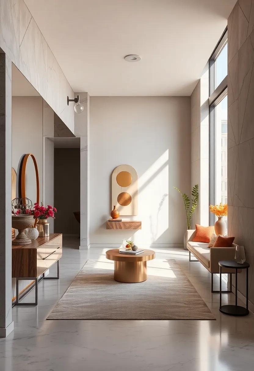 Reflective Surfaces Amplifying Natural Light To Brighten Entryways With Subtle Elegance