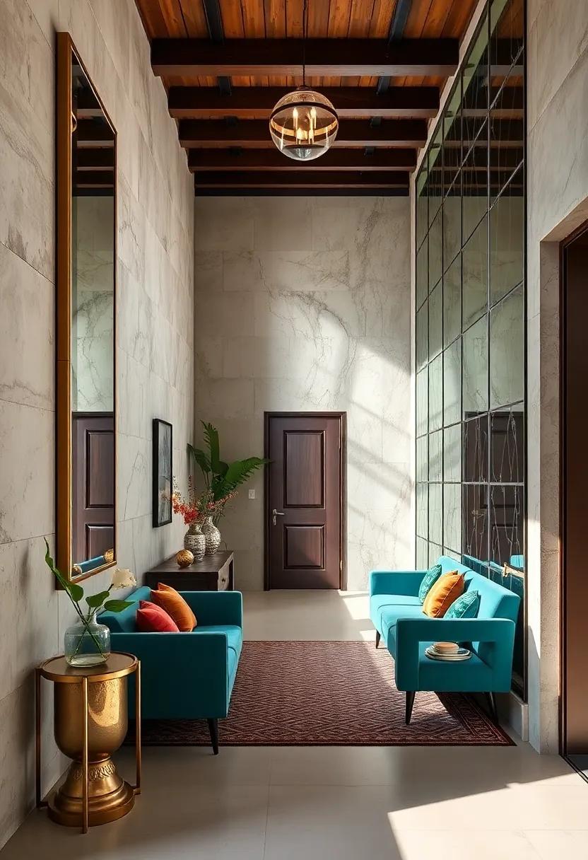 Vintage-Inspired Mirrored Panels Adding Nostalgic Charm And Depth To Classic Entryway Decor