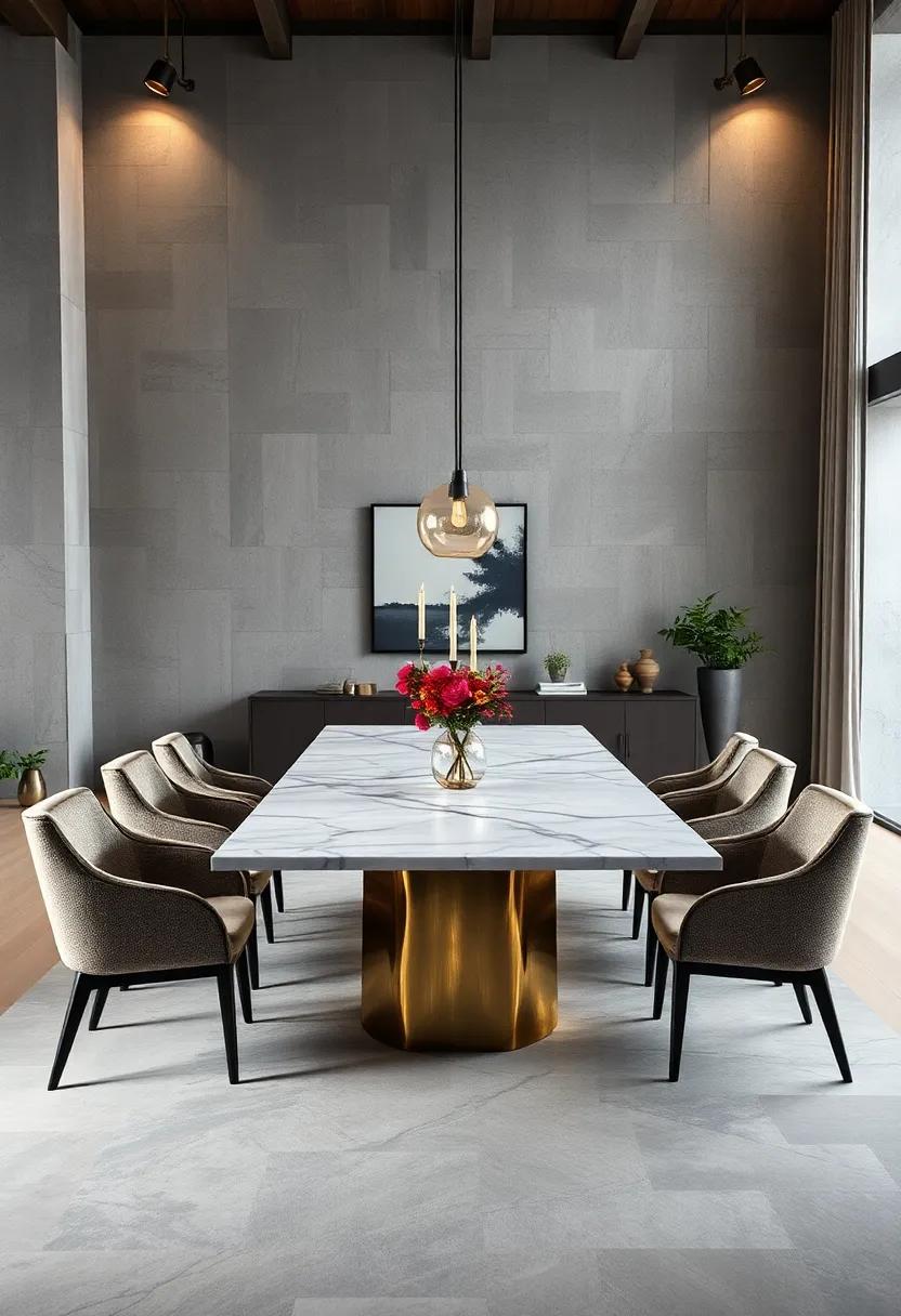 Luxurious Marble Top Extendable Dining Tables Imbuing Sophistication with Industrial Accents and Smart Expansion
