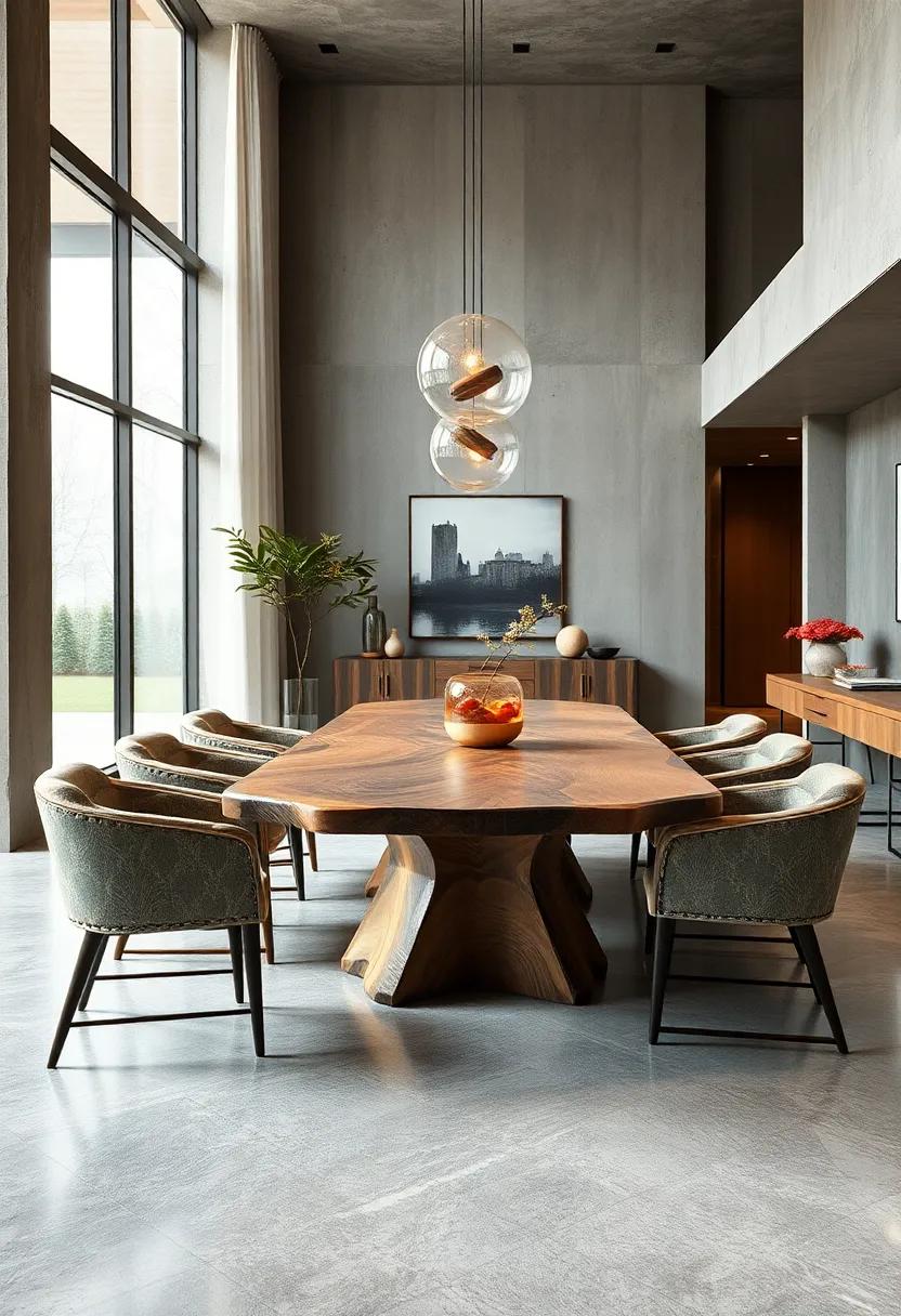 Organic Shapes and Fluid Lines in Contemporary Wooden Extendable Dining Tables Inspired by Nature