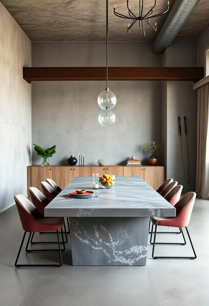 Urban Loft Extendable Dining Tables With Concrete and Steel Combination Offering Raw and Refined Contrasts