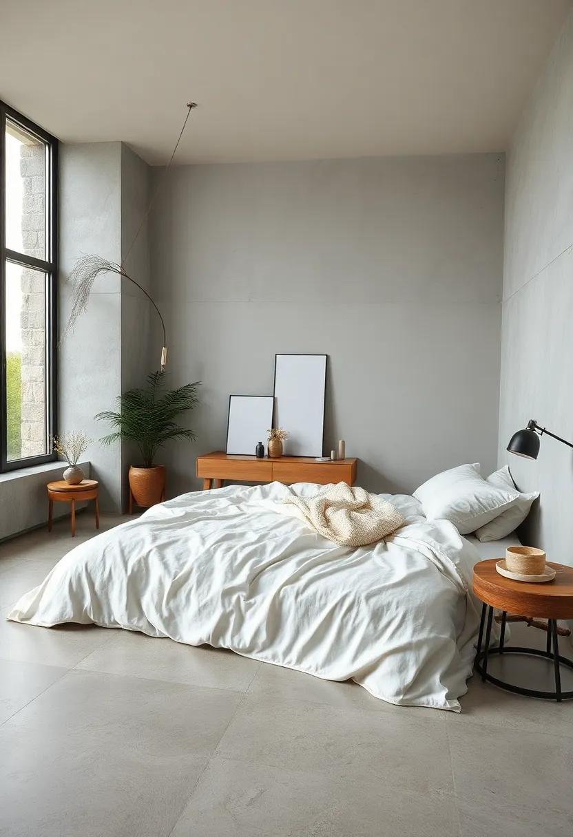 Delicate Linen and Cotton Fabrics Draped Over a Floor Mattress Invoking Peaceful Simplicity