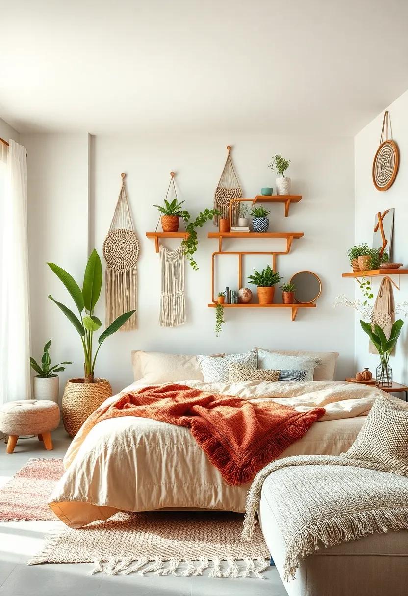 Handcrafted Macramé Wall Shelves and Hanging Décor Crafting a Unique Boho Texture and Practical Display