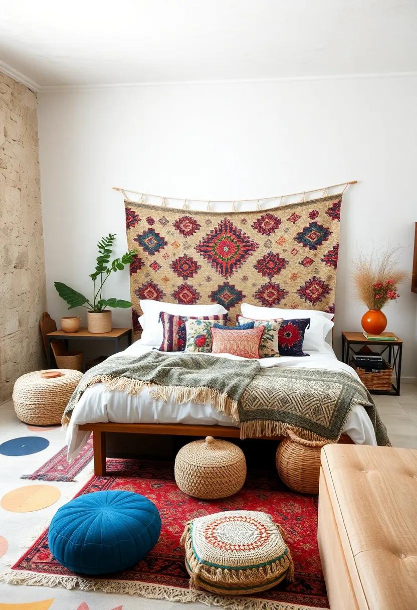 Mixing Handwoven Tapestries and Embroidered Pillows for an Inspired Layered Look Full of Cultural Richness