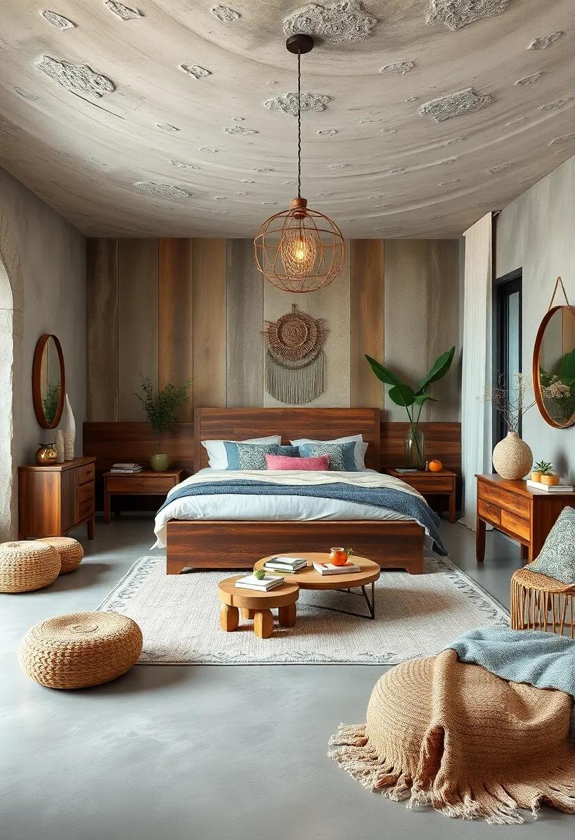Use of Reclaimed Wood and Distressed Finishes to Add Authenticity and Earthy Character to Boho Bedroom Furniture