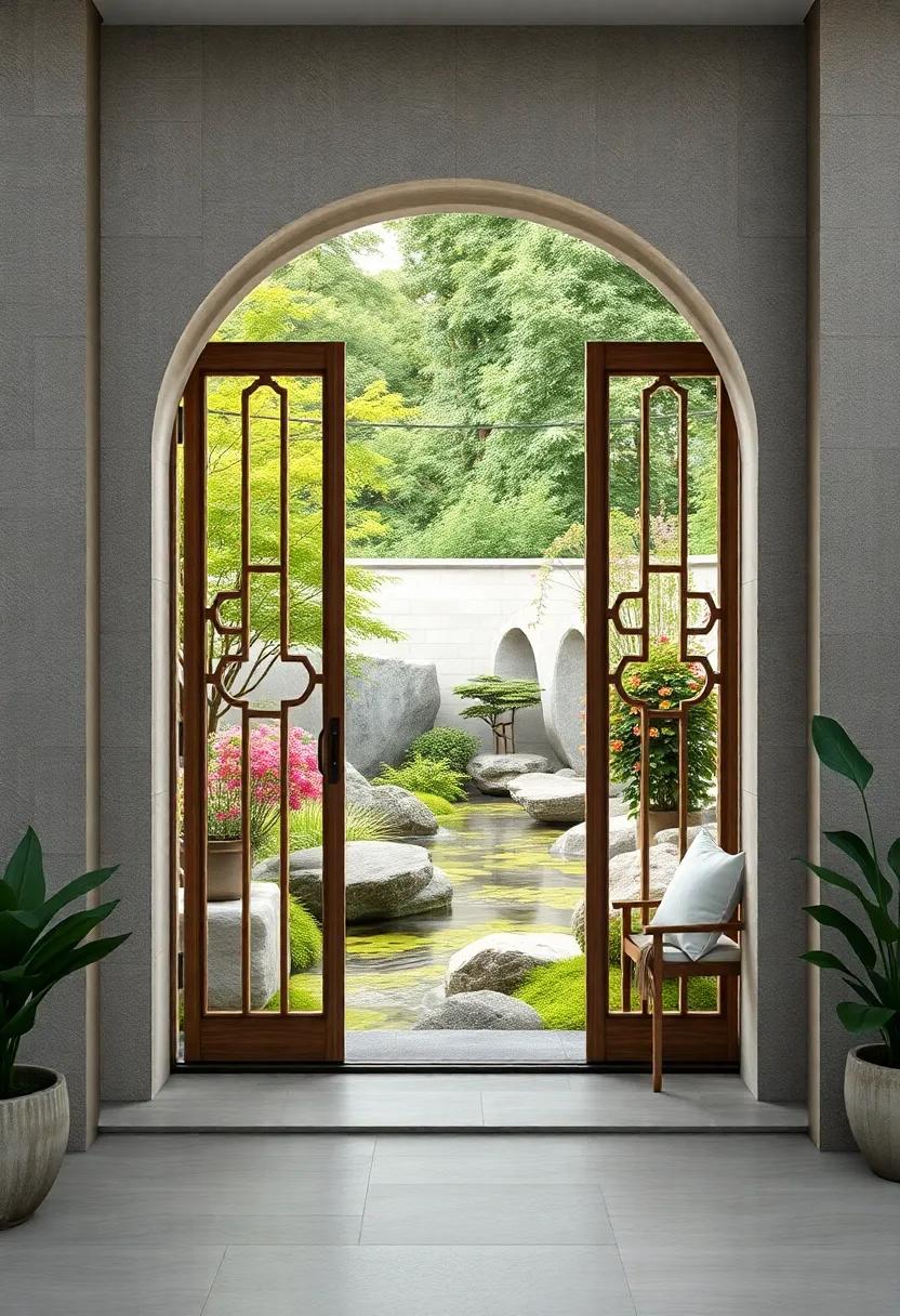 A Gate with Curving Silhouettes Mirroring Gentle Garden Streams and Harmonious Floral Arrangements