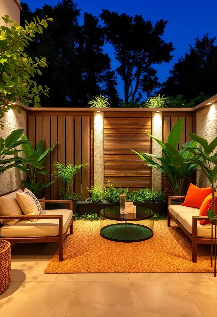 Mixed Height Privacy Fences Creating Private Corners with Tiered Plantings for Depth and Visual Interest