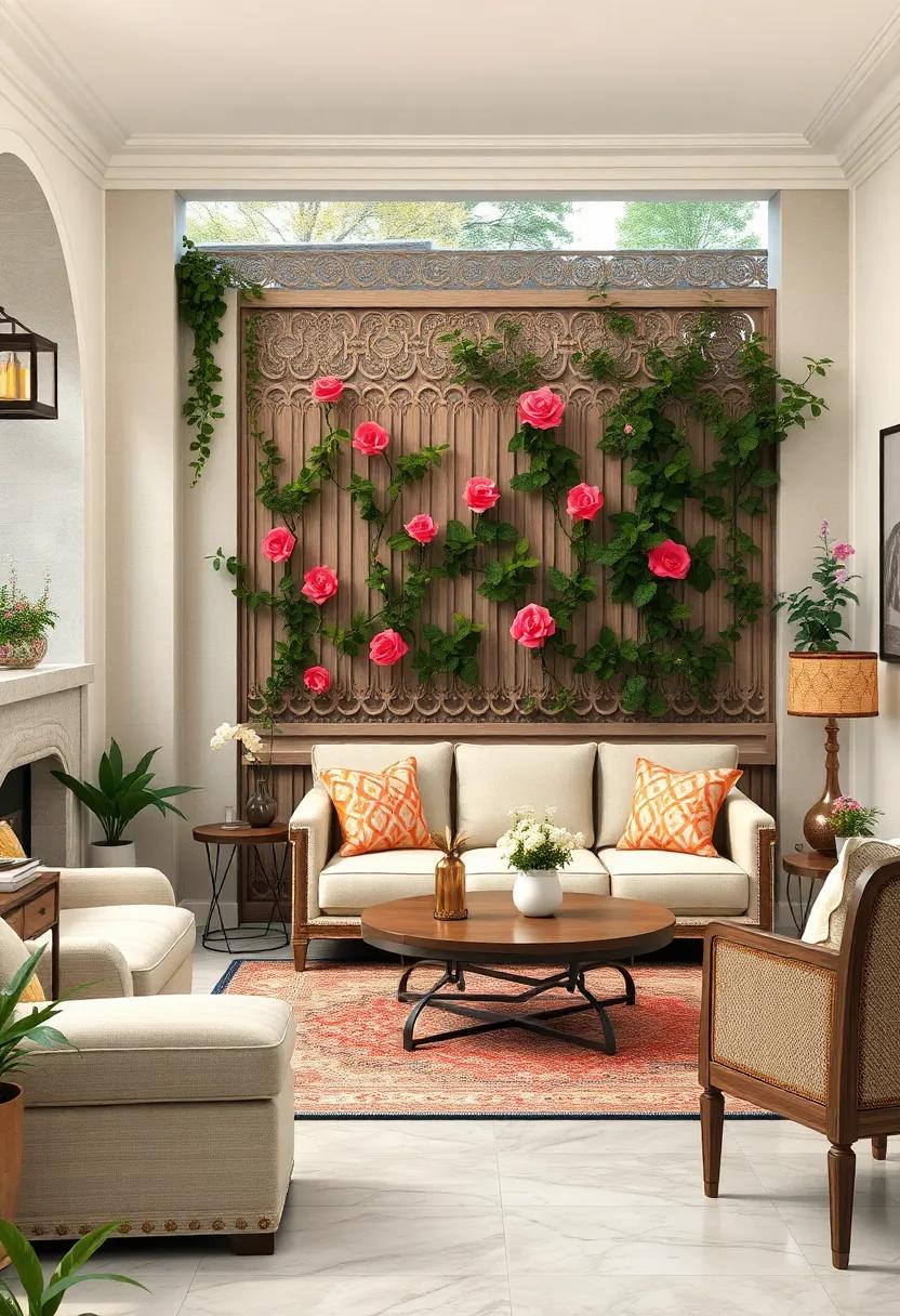 Wrought Iron Fence Designs Featuring Ornate Patterns Paired With Tall Ivy for a Timeless Garden Ambiance