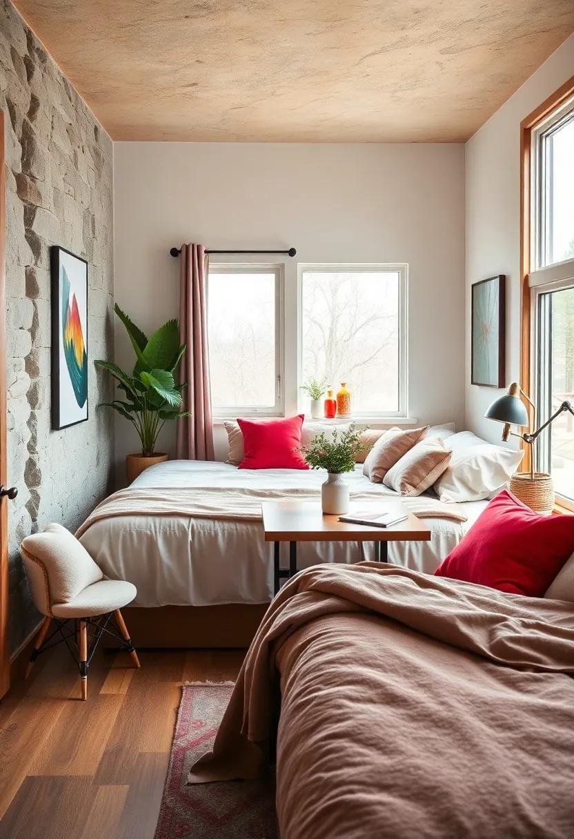 Elevated Loft Beds With Underneath Storage Solutions to Enhance Floor Space in Tiny House Bedrooms