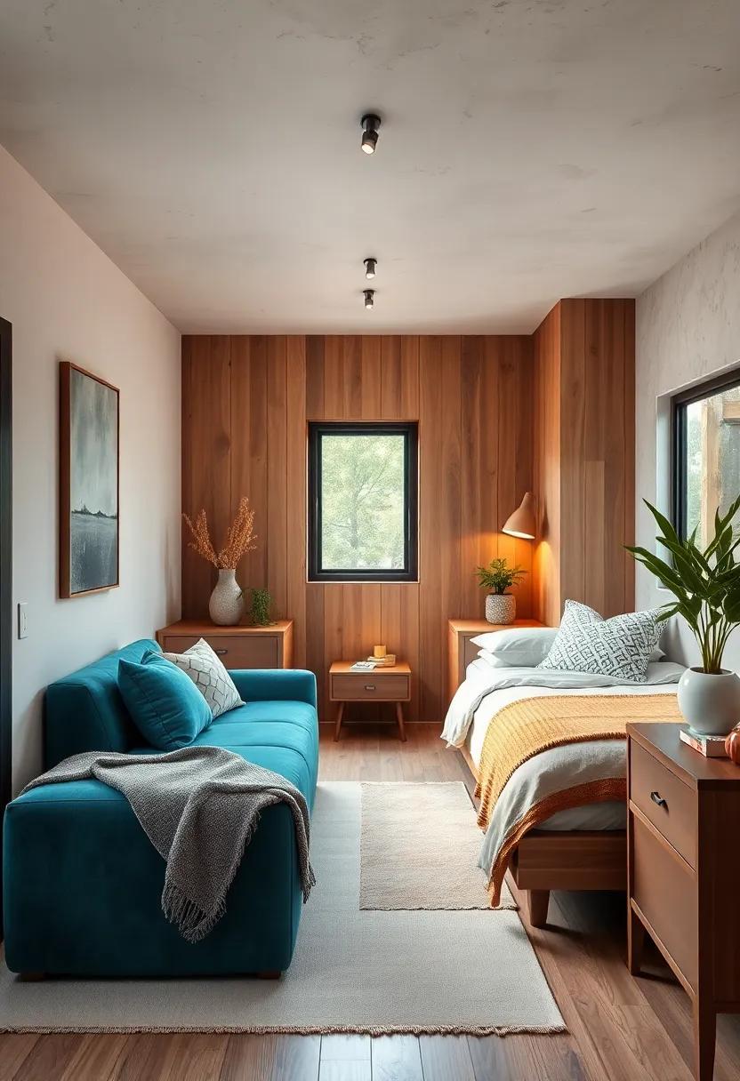 Neutral Color Palettes Combined With Pops of Color To Expand Visual Space And Add Personality