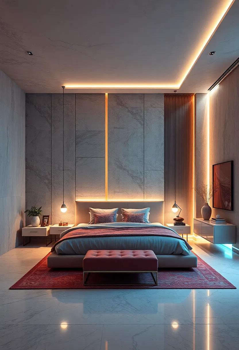 LED-Infused Room Dividers Sculpting Bedroom Zones While Providing Soft, Diffused Illumination