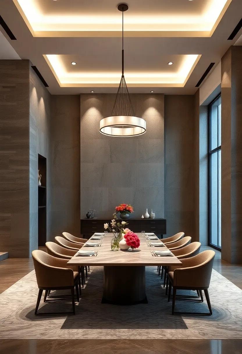 Dazzling Prism Light Effects Produced By Multifaceted Glass Pendants Turning Dinner Into A Visual Experience