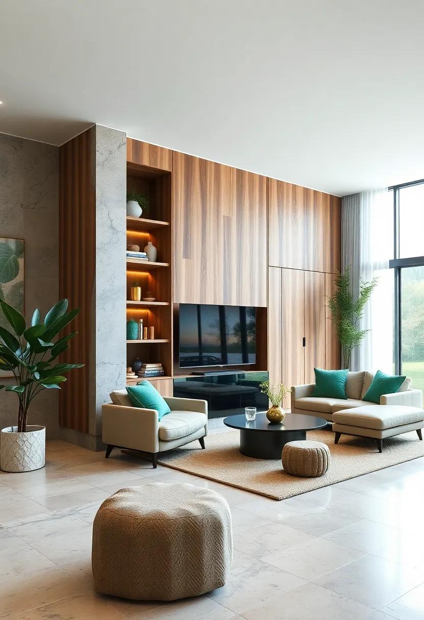 Sophisticated Storage Solutions Utilizing Sustainable Wood and Clean Lines for Clutter-Free Elegance