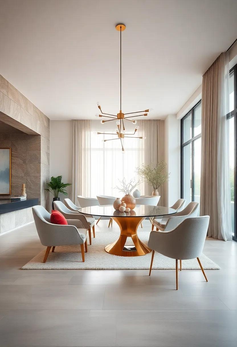 Showcasing Ultra-Modern Dining Chairs Designed With Sculptural Forms and Rich Textures In a Bright Open Room