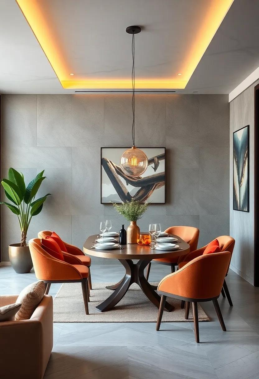 Multifunctional Furniture Pieces with Clean Lines Providing Both Utility and Sophistication in Compact Dining Areas