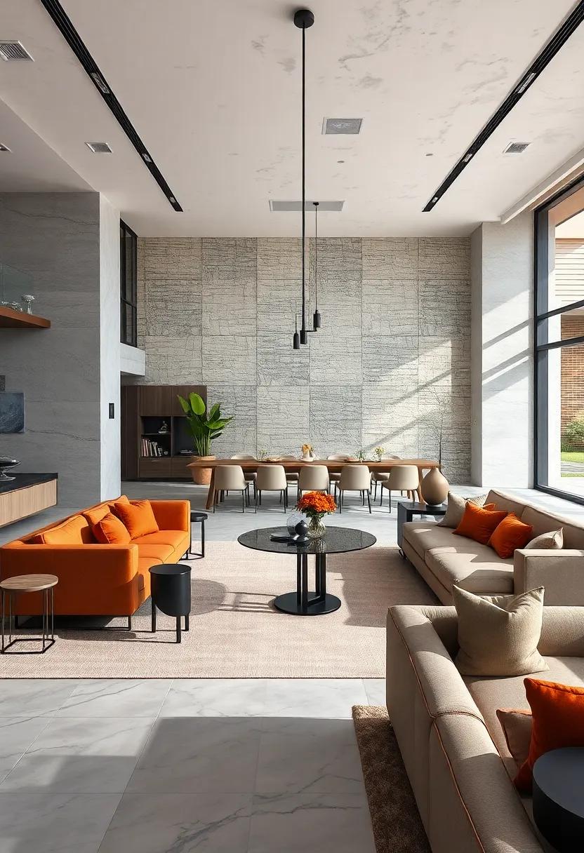 Expansive Open Plan Layouts with Modular Furniture Pieces That Flow Effortlessly From Dining to Lounge Areas