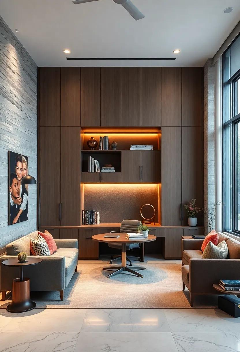 Multi-Functional Storage Designs Incorporating Sliding Panels And Compartments For A Dynamic Office Experience