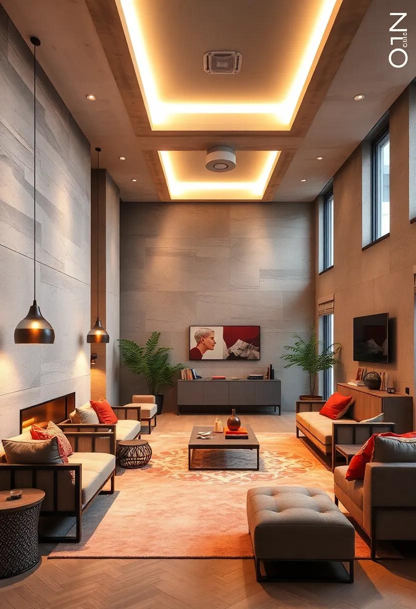 Soft Layers of Accent Lighting Enhancing Architectural Features and Textures in Interiors