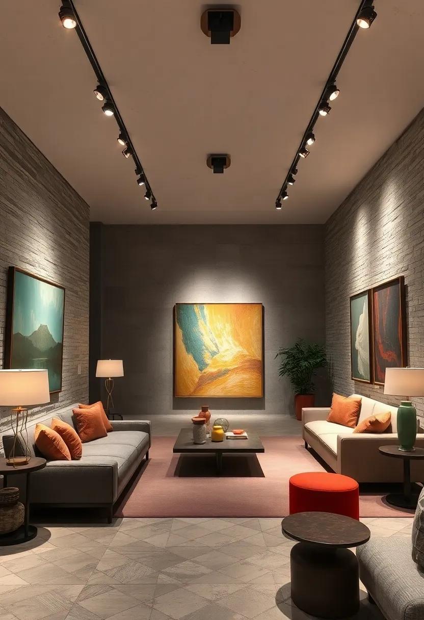 Spotlight Drama Illuminating Art Pieces with Precision and Subtlety in Modern Galleries