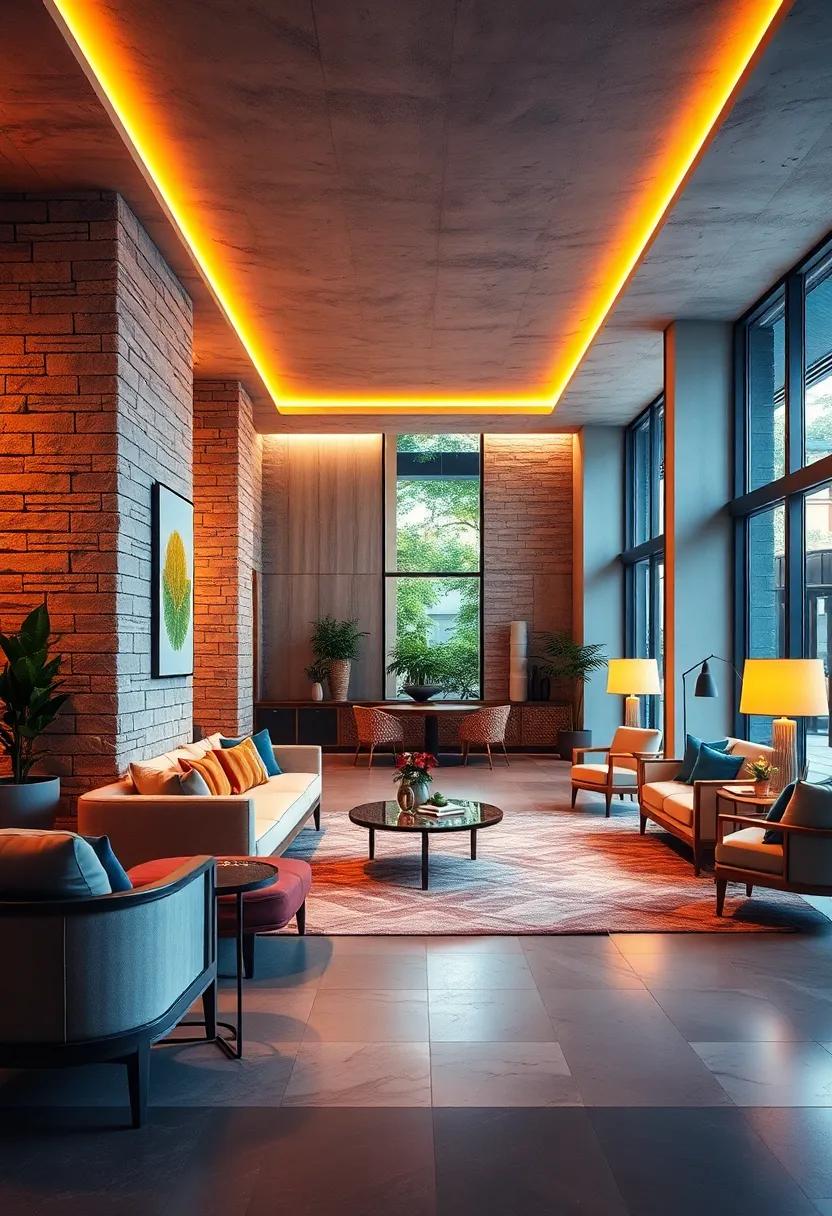Warm Versus Cool Light Tones Harmonizing Ambiance in Contemporary Lounge Areas