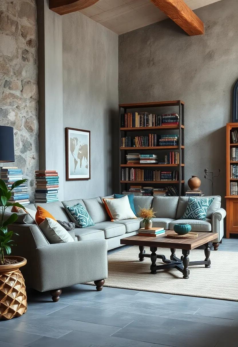 Stacked Vintage Books and Rustic Wooden Shelves Crafting a Lived-in Intellectual Charm