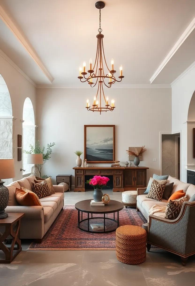 Rustic Chandelier Designs Casting Soft Ambiance Over Antique Gathering Spaces