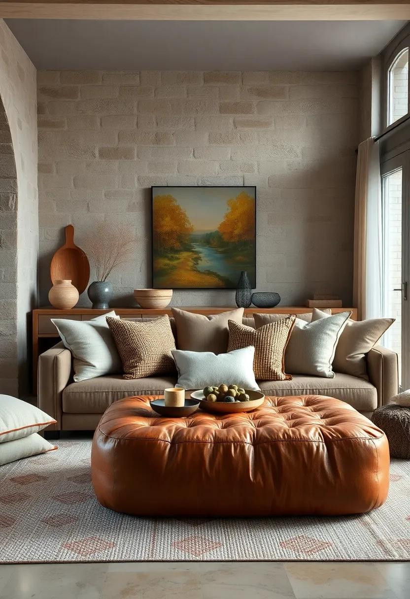 Mixing Chunky Knits and Smooth Linen Cushions to Achieve Soft Rustic Sophistication in a Bright Living Room