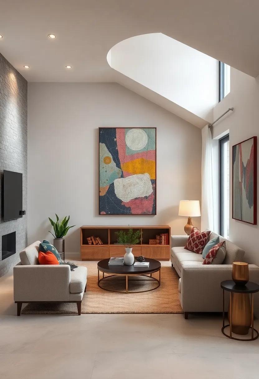 Vivid Tribal Patterns and Textured Wall Hangings Adding Warmth and Character to Under-Stairs Areas