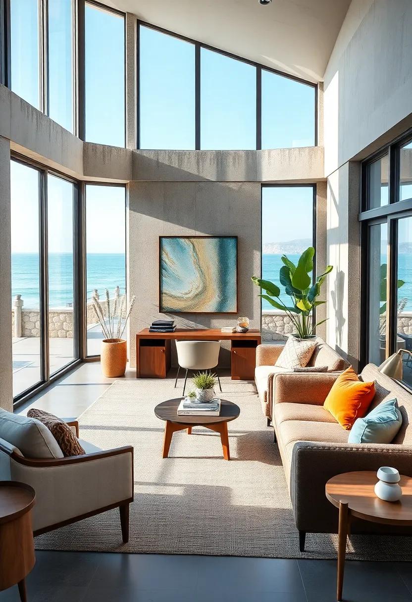 Light-Filled Rooms with Floor-to-Ceiling Windows Framing Panoramic Coastal Vistas