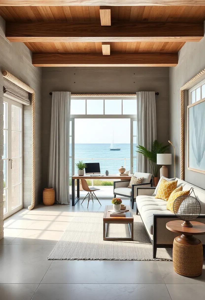 Woven Rope Accents Framing Windows and Doorways Creating Subtle Nautical Borderlines