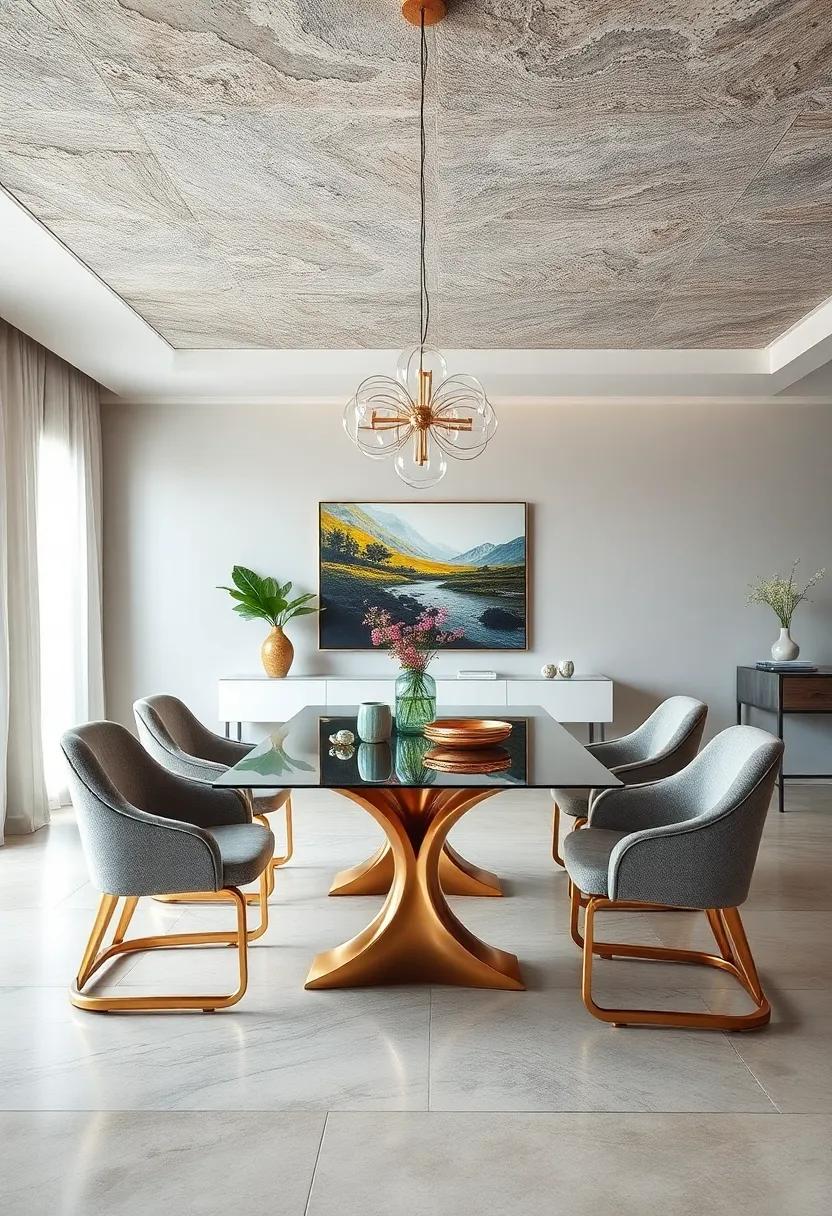 Curved Metallic Furniture Legs Introducing Fluidity and Grace to Dining Interiors