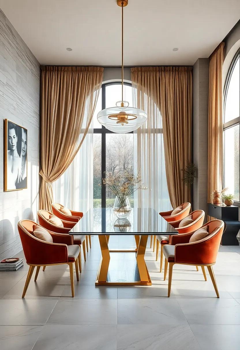 Soft Metallic Fabrics Draping Walls and Windows to Add Subtle Luxury and Shine