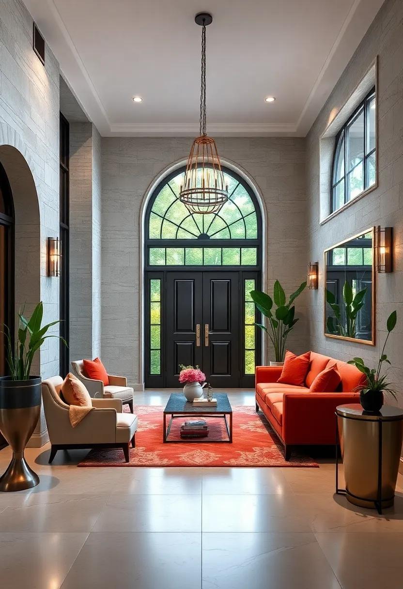 Bold Color Palettes Combining Deep Jewel Tones and Metallic Highlights For High-End Entryway Drama