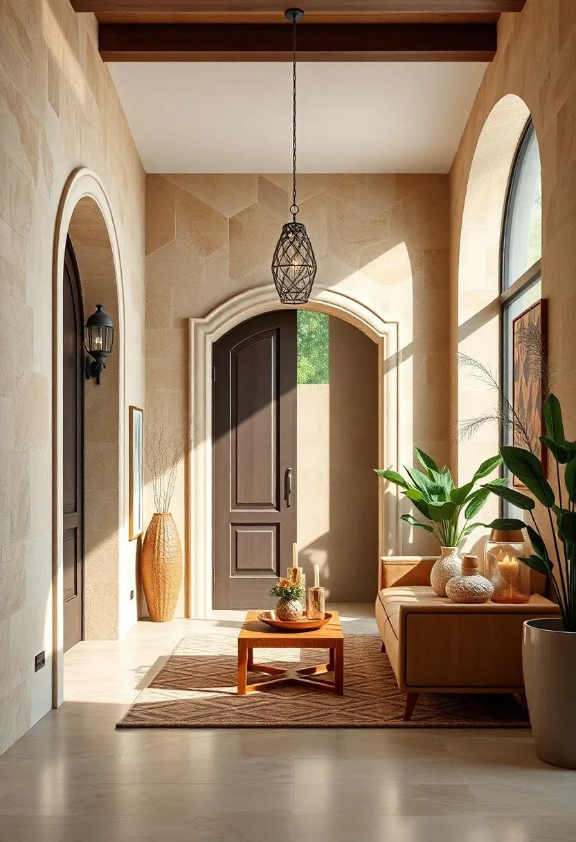 Mediterranean Inspired Doors Embellished With Warm Terracotta Tiles and Hand-Painted Ceramics