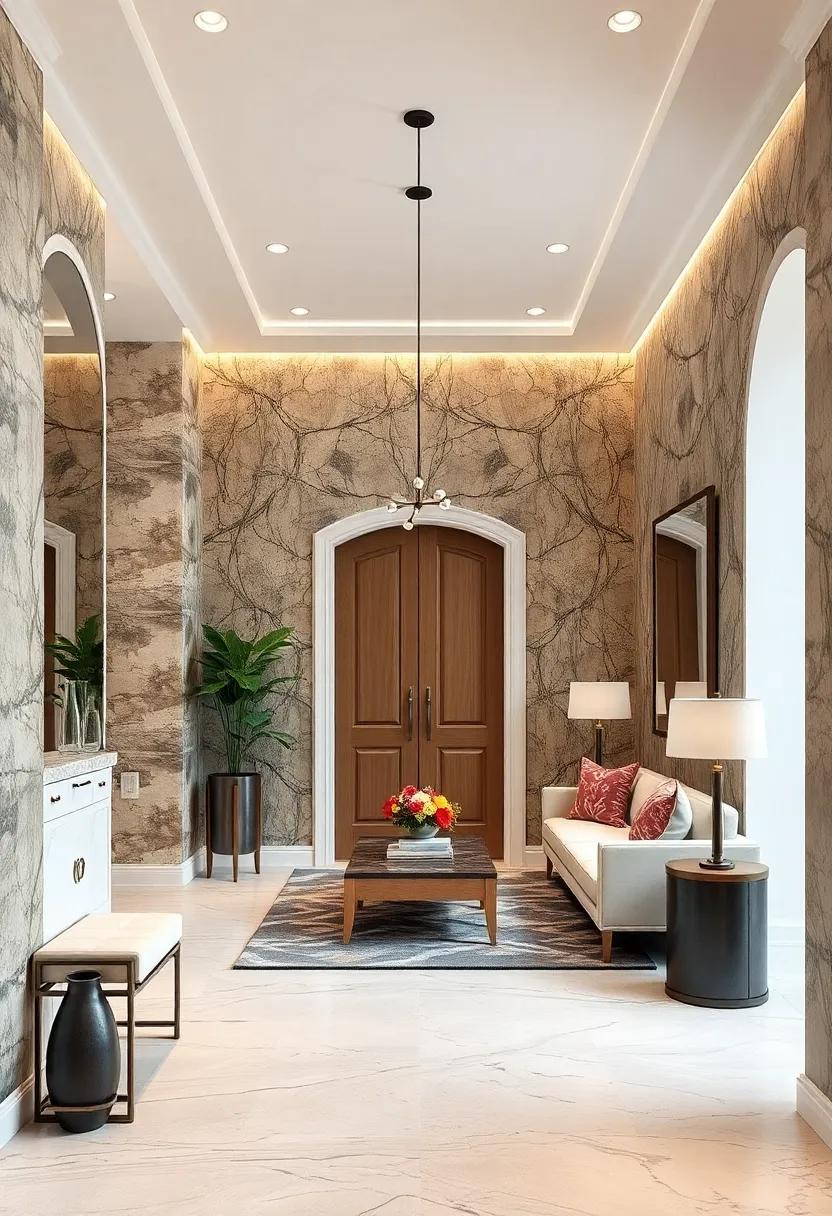 Opulent Wallpaper Designs Incorporating Metallic Inks and Textured Finishes For Visual Depth