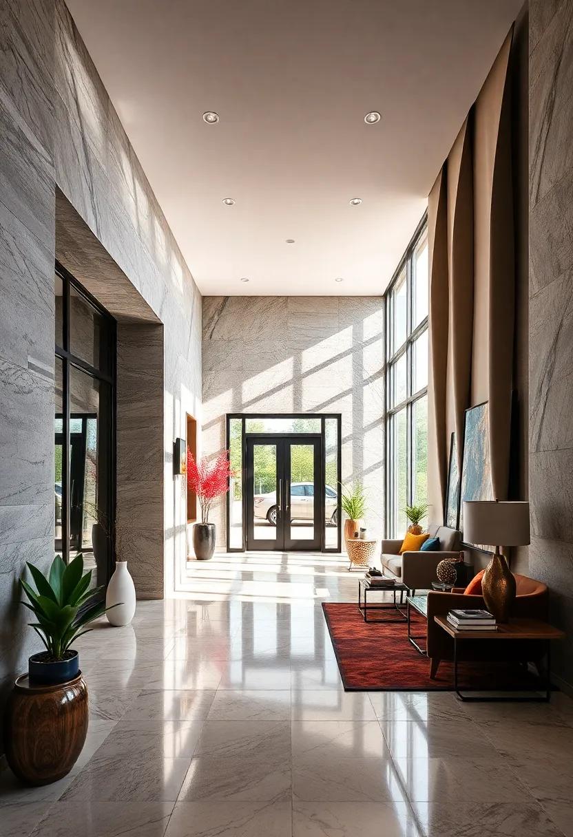 Sculptural Entryways Featuring Curved Metal Panels and Dramatic Shadow Play