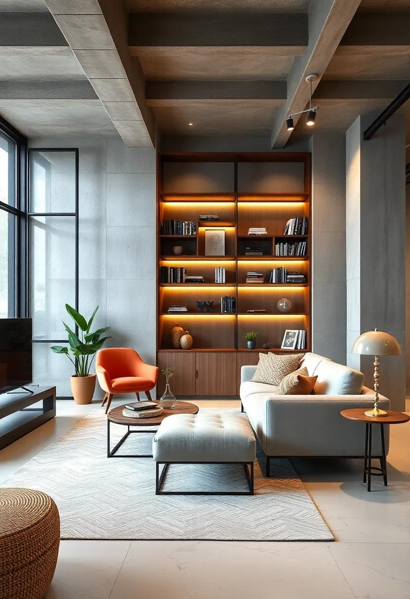 Custom Built-In Bookcases With Metal Frames Blending Functionality And Industrial Style Elegance