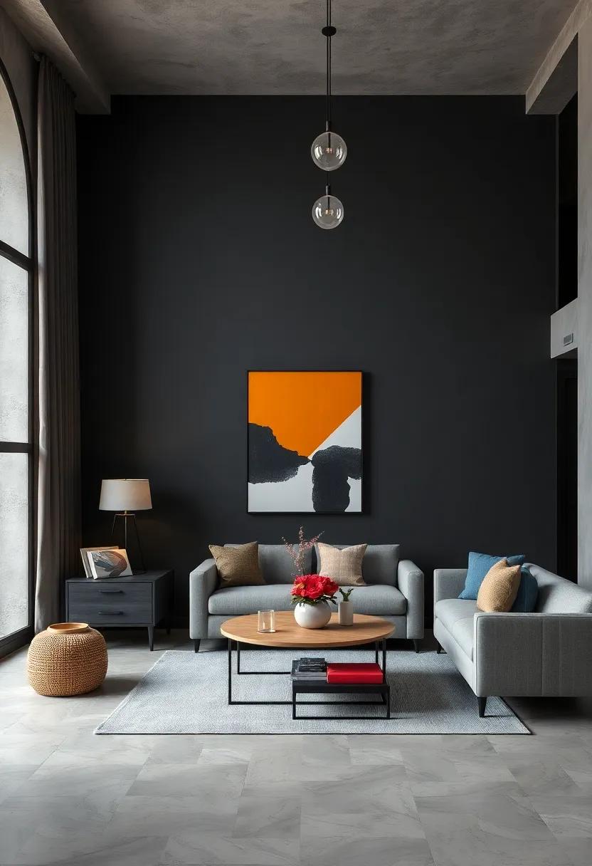 Monochrome Color Palettes Accentuated With Splashes Of Vibrant Accent Pieces To Energize The Urban Space