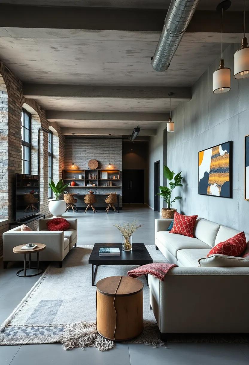 Plush Rugs And Soft Textiles Softening The Edgy Industrial Environment With Layers Of Cozy Comfort