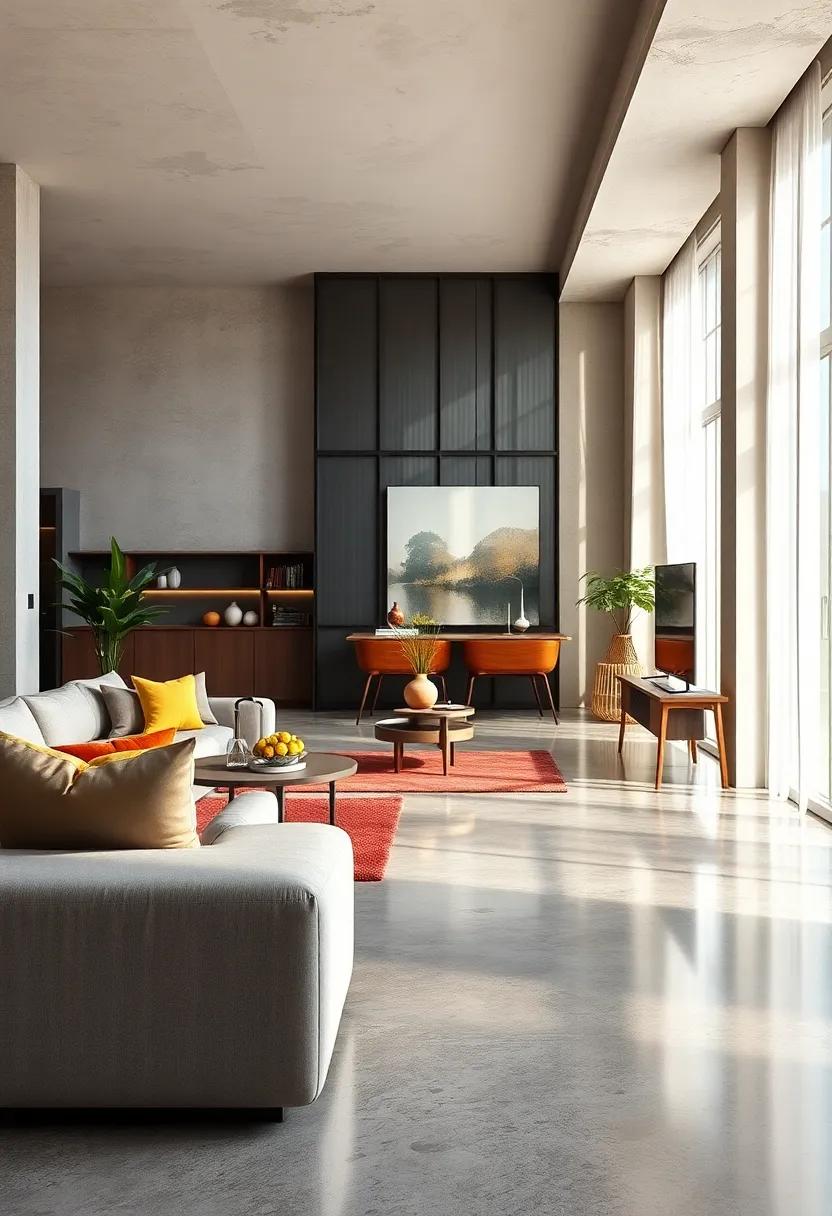 Polished Concrete Floors Reflecting Ambient Lighting To Enhance The Spaciousness And Luxury Feel