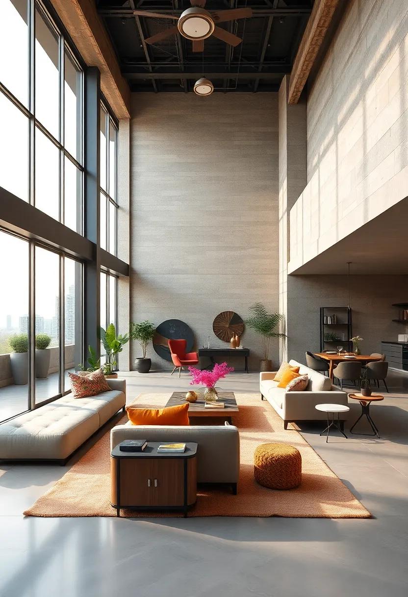 Raw Textures Mixed With Polished Surfaces Accentuated By Large Panoramic Windows Flooding Natural Light